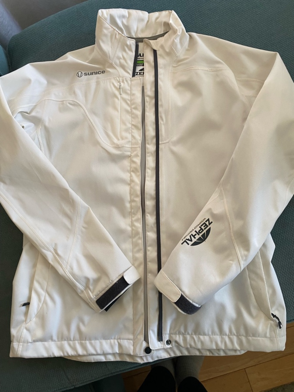Sunice White and Gray Typhoon Zephal Softshell Jacket